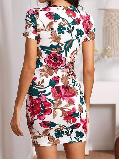 Flower Print Bodycon Dress