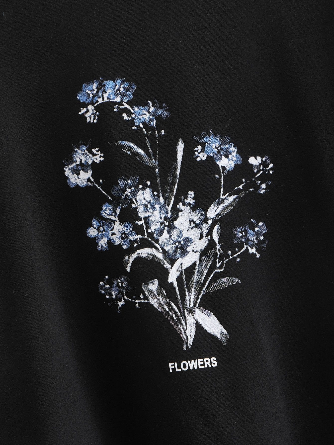 Flower Print Pullover SWE210312388BLAS S / Black
