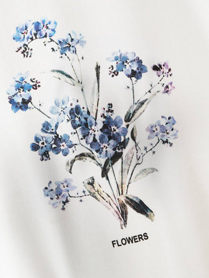 Flower Print Pullover SWE210312388WHIS S / White