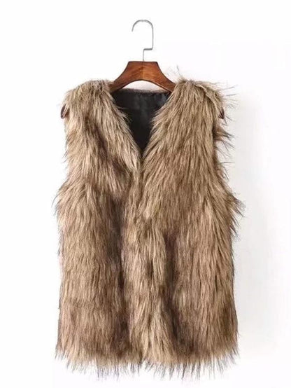 Fluffy Vest temp2021786288 S / Brown