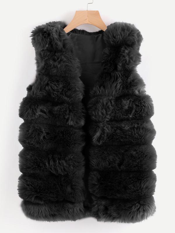 Fluffy Vest-Black COA210305099L L