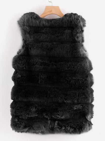 Fluffy Vest-Black COA210305099L L