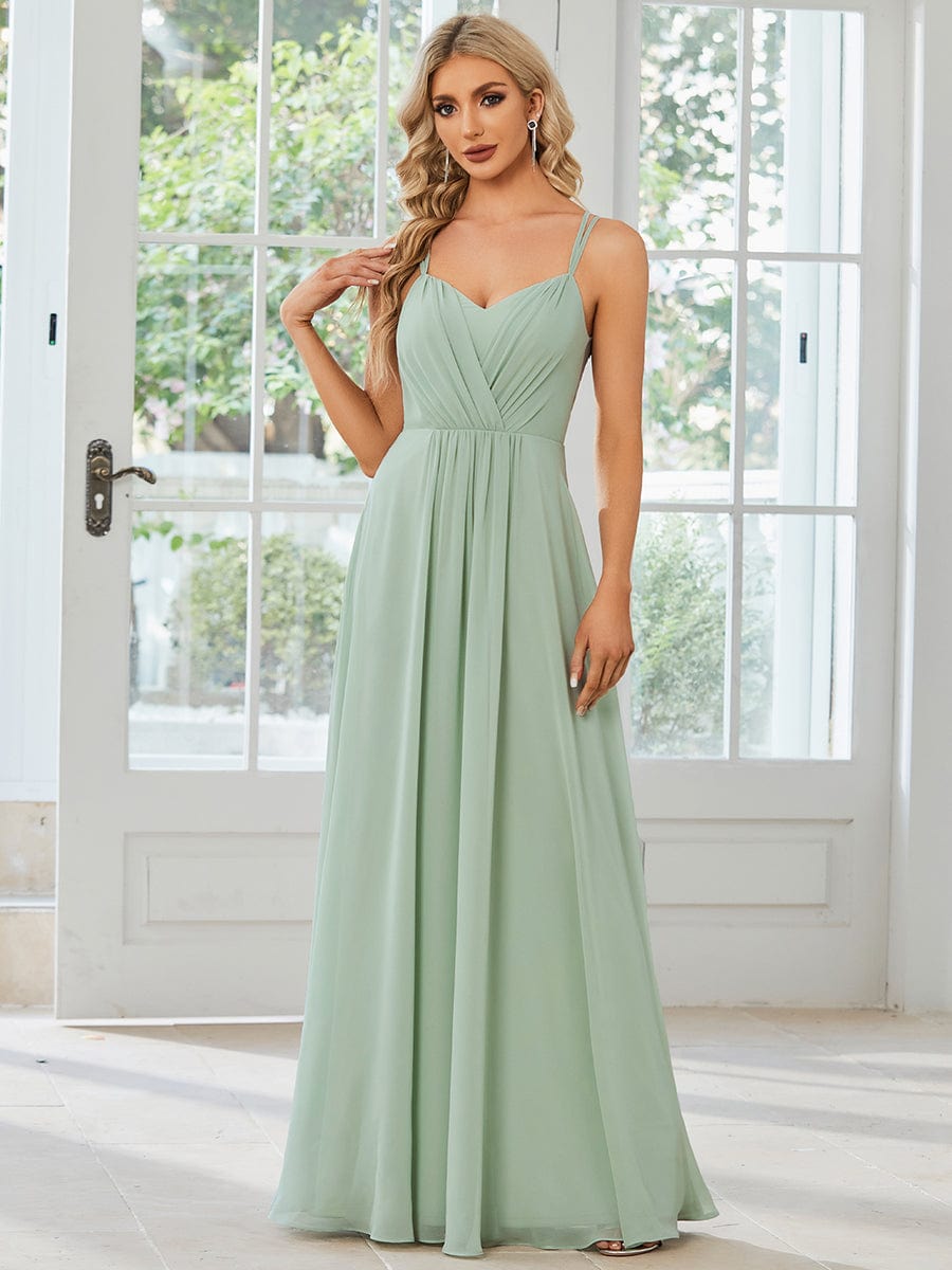 MsDresslyEP Formal Dress Convertible Chiffon Lace Open Back Spaghetti Straps Bridesmaid Dress DRE2310040006LGN4