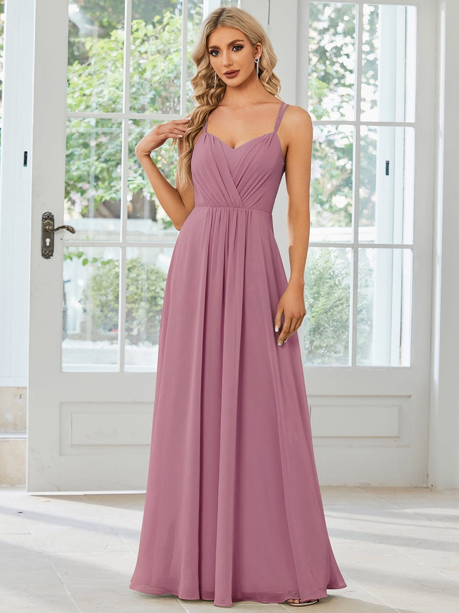 MsDresslyEP Formal Dress Convertible Chiffon Lace Open Back Spaghetti Straps Bridesmaid Dress DRE2310040006RBN4