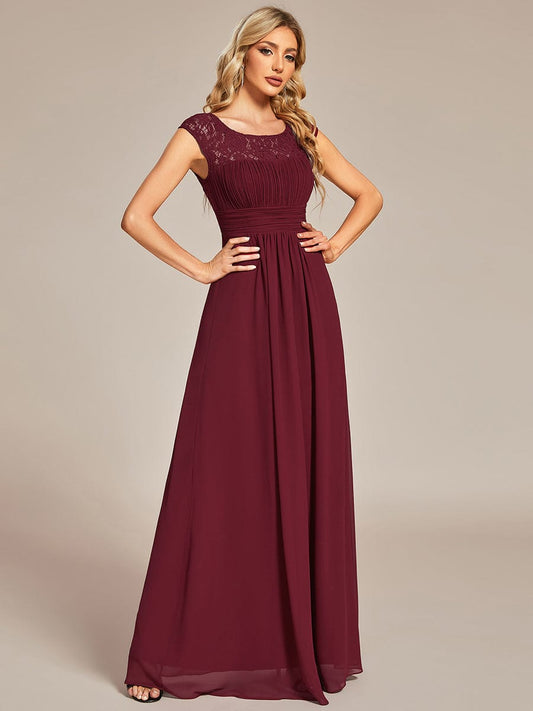 MsDresslyEP Formal Dress Elegant Chiffon Maxi Evening Dress with Lace Cap Sleeve DRE2310040019DRD4