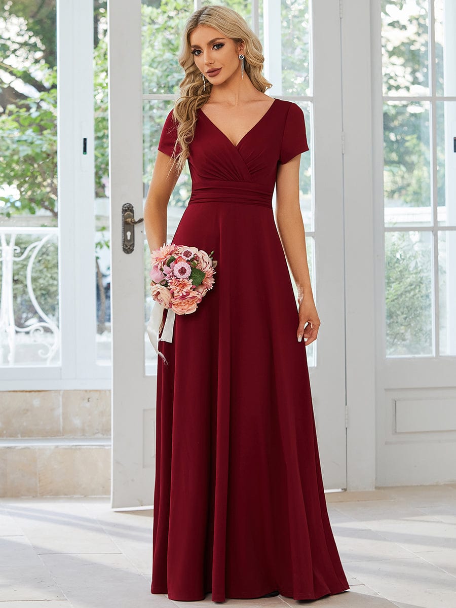 MsDresslyEP Formal Dress Simple Pleated Empire Waist A-Line Bridesmaid Dress DRE2310040020DRD4