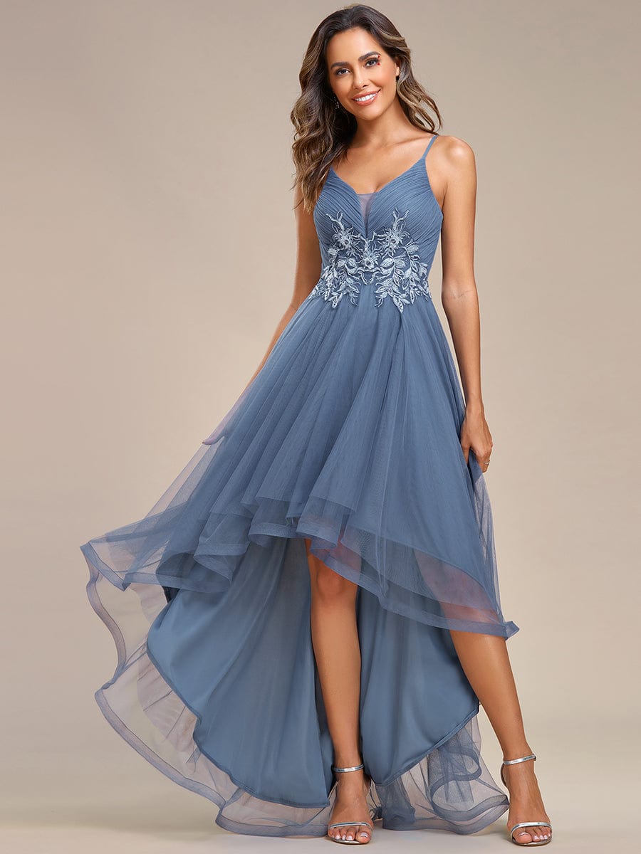MsDresslyEP Formal Dress Stylish Floral Embroidered Waist High-Low Prom Dress DRE2310040013LBL4