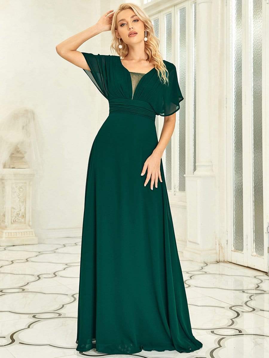 MsDresslyEP Formal Dress Women's A-Line Empire Waist Maxi Chiffon Evening Dress DRE230970825DGV4
