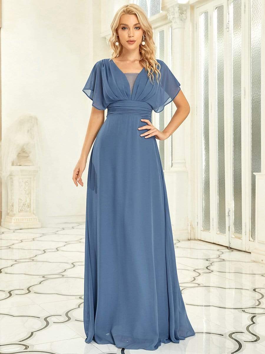 MsDresslyEP Formal Dress Women's A-Line Empire Waist Maxi Chiffon Evening Dress DRE230970861DNV4