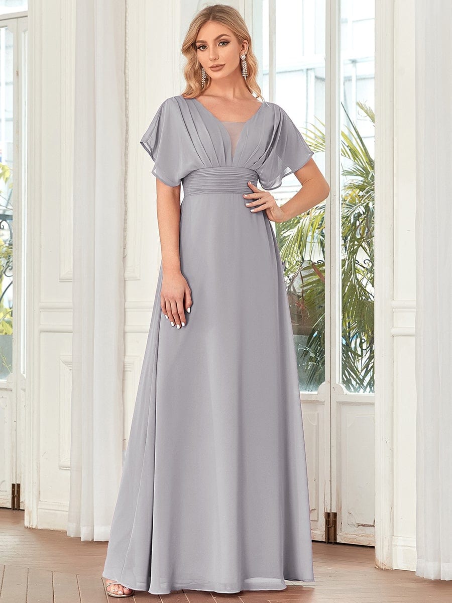 MsDresslyEP Formal Dress Women's A-Line Empire Waist Maxi Chiffon Evening Dress DRE230970873GRE4
