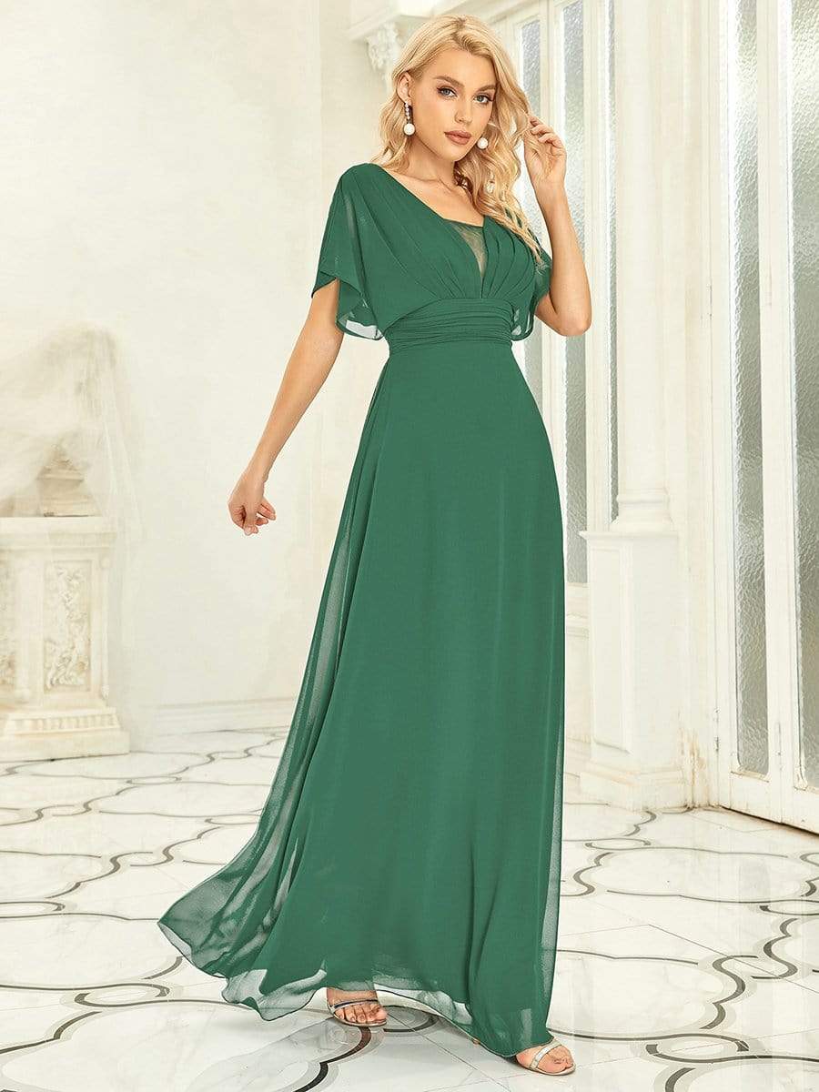 MsDresslyEP Formal Dress Women's A-Line Empire Waist Maxi Chiffon Evening Dress DRE230970885GBN4