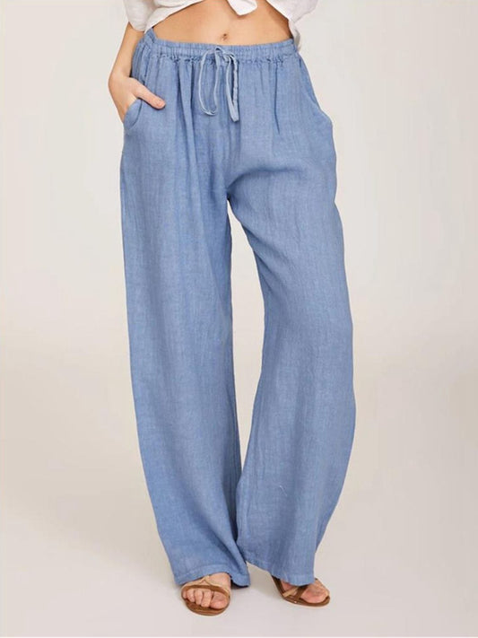 Full Size Long Pants MS231013003221FS Misty  Blue / S