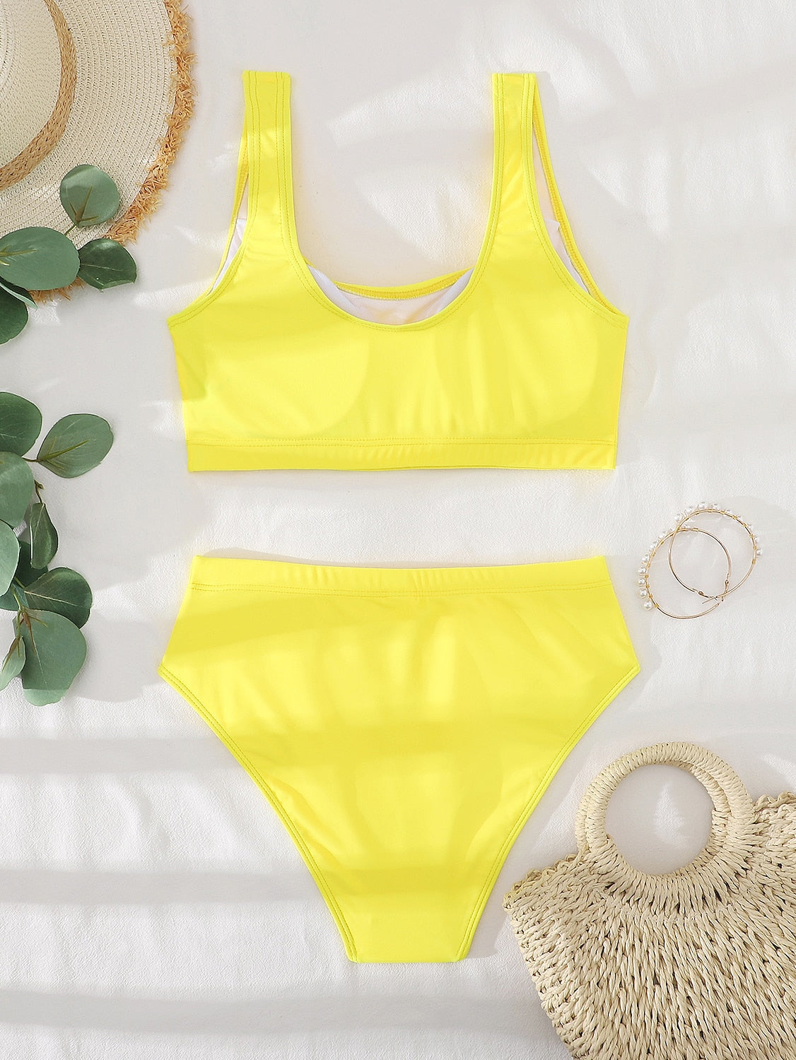 Women's Swimwear Bikini Normal Swimsuit 2 Piece Printing Graphic claret Yellow Pink Blue Coffee Bathing Suits Sports Beach Wear Summer
