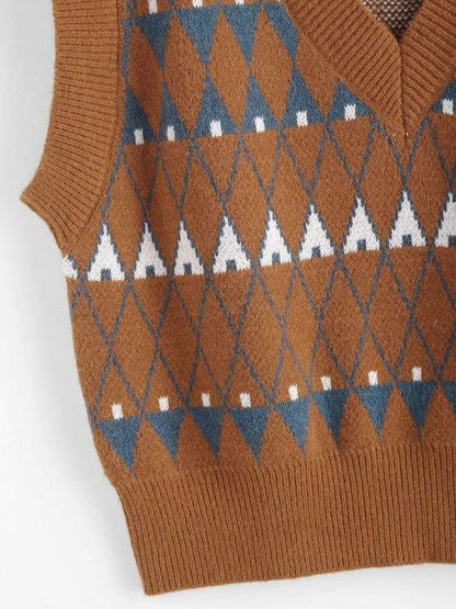 Geo Graphic Sweater Vest SWE210313521MUL Multicolor / One-Size