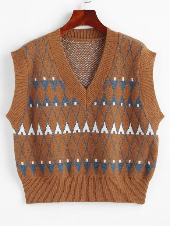 Geo Graphic Sweater Vest SWE210313521MUL Multicolor / One-Size