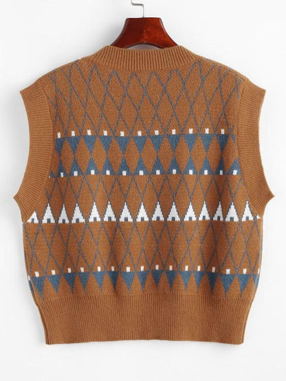 Geo Graphic Sweater Vest SWE210313521MUL Multicolor / One-Size