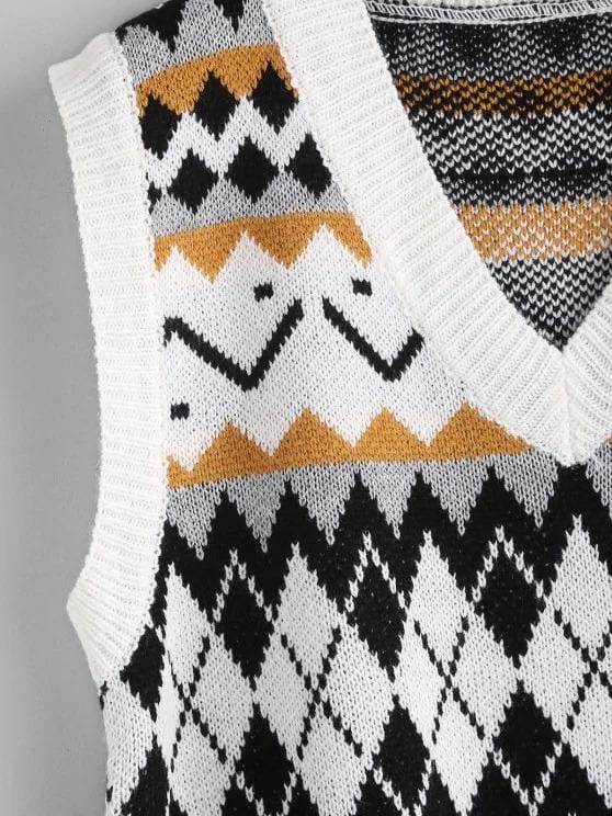 Geo Mix Sweater Vest SWE210313514MUL Multicolor / One-Size