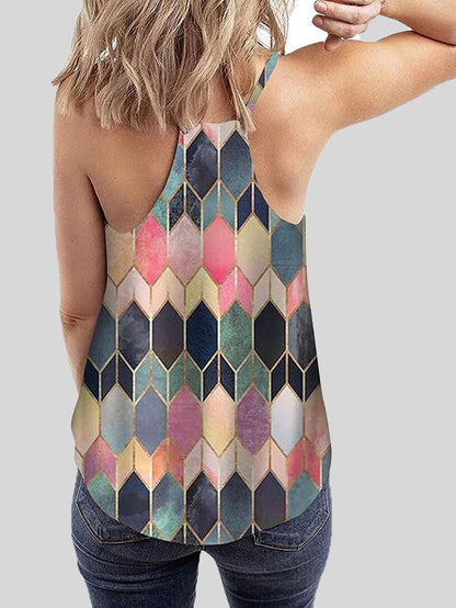 Geometric Pattern Print Camisole Vest