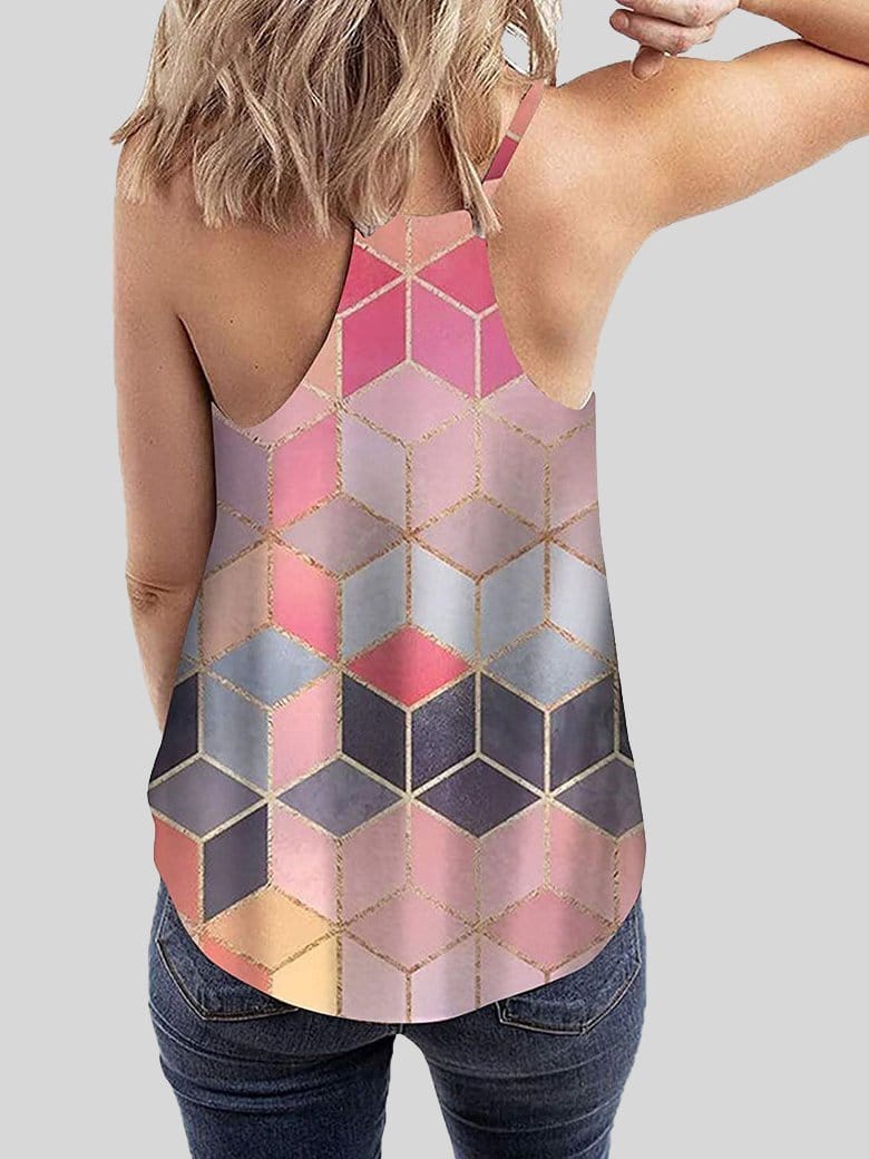 Geometric Pattern Print Camisole Vest