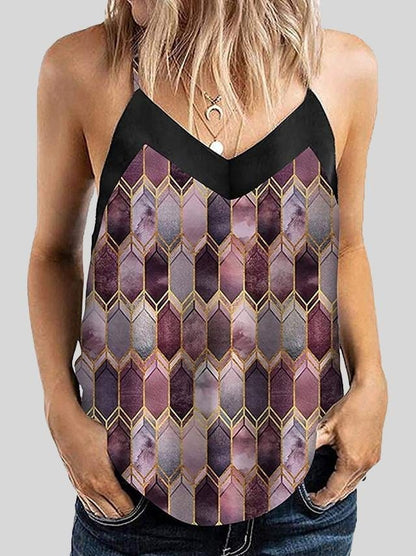 Geometric Pattern Print Camisole Vest