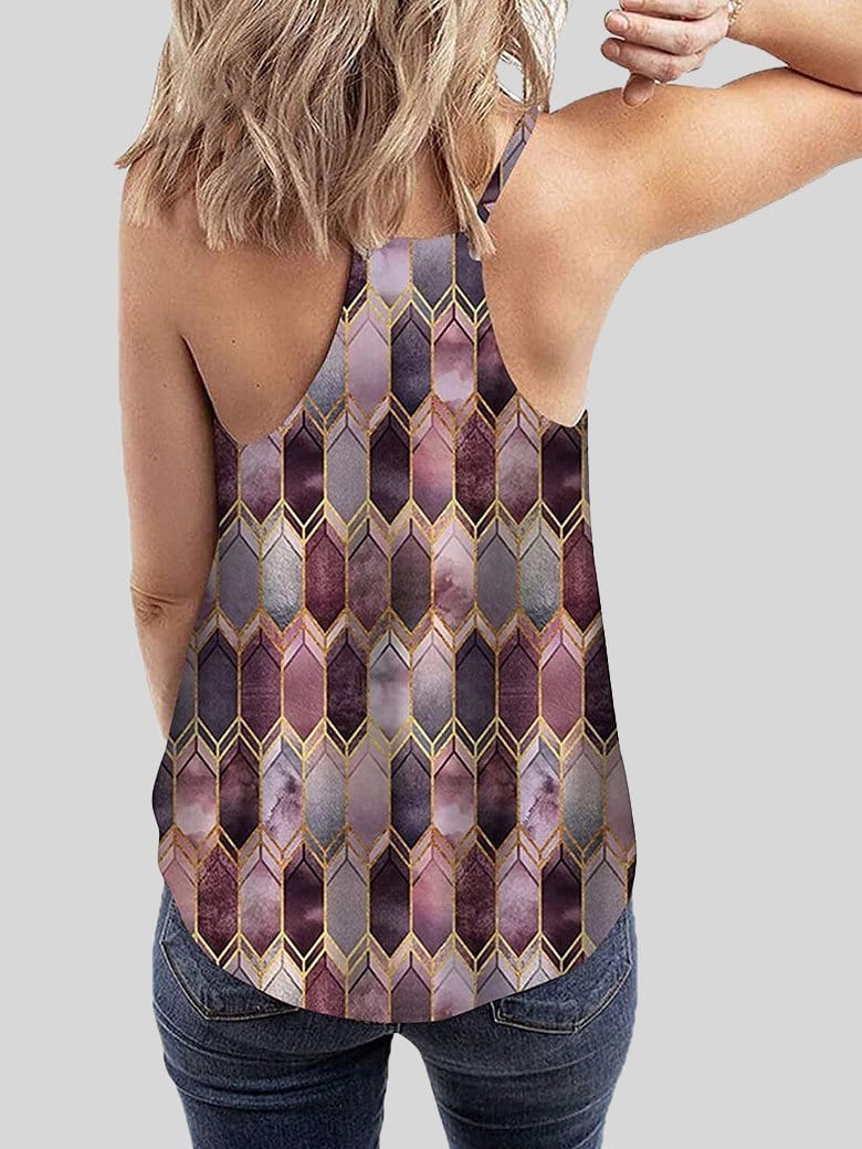 Geometric Pattern Print Camisole Vest