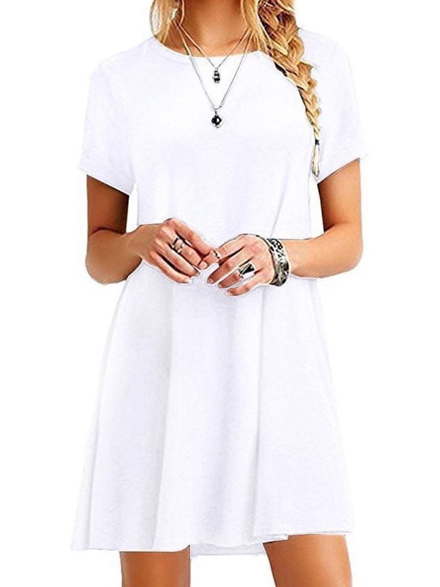 Girl'S Chiffon Dress With Round Neck And Short Sleeves DRE210130010SWhi S / White