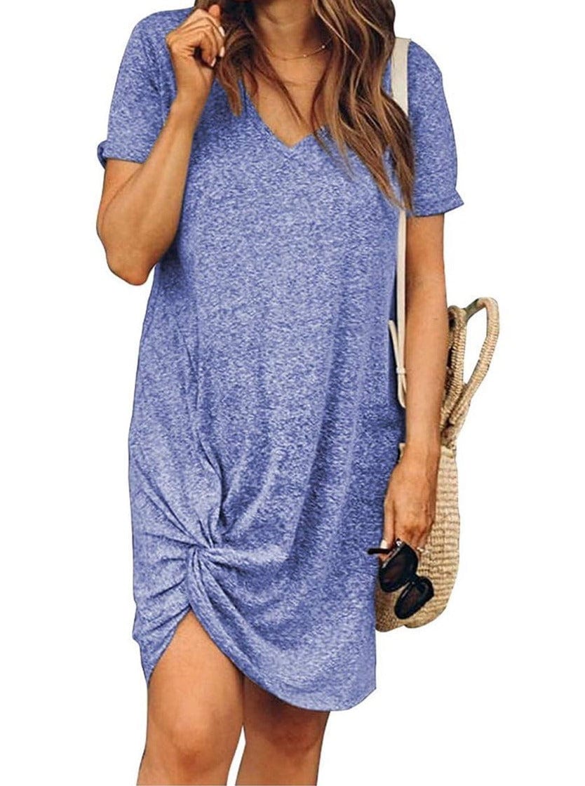 Girl'S Cuffed Round Neck Dress