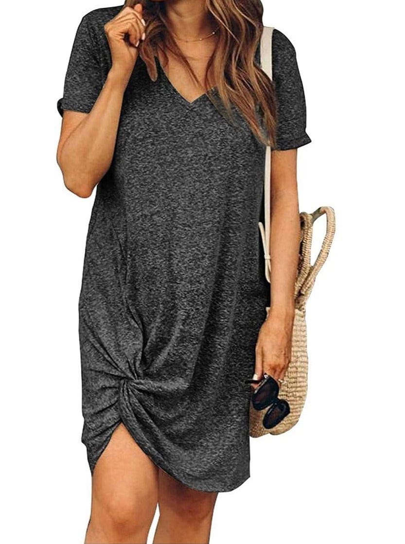 Girl'S Cuffed Round Neck Dress