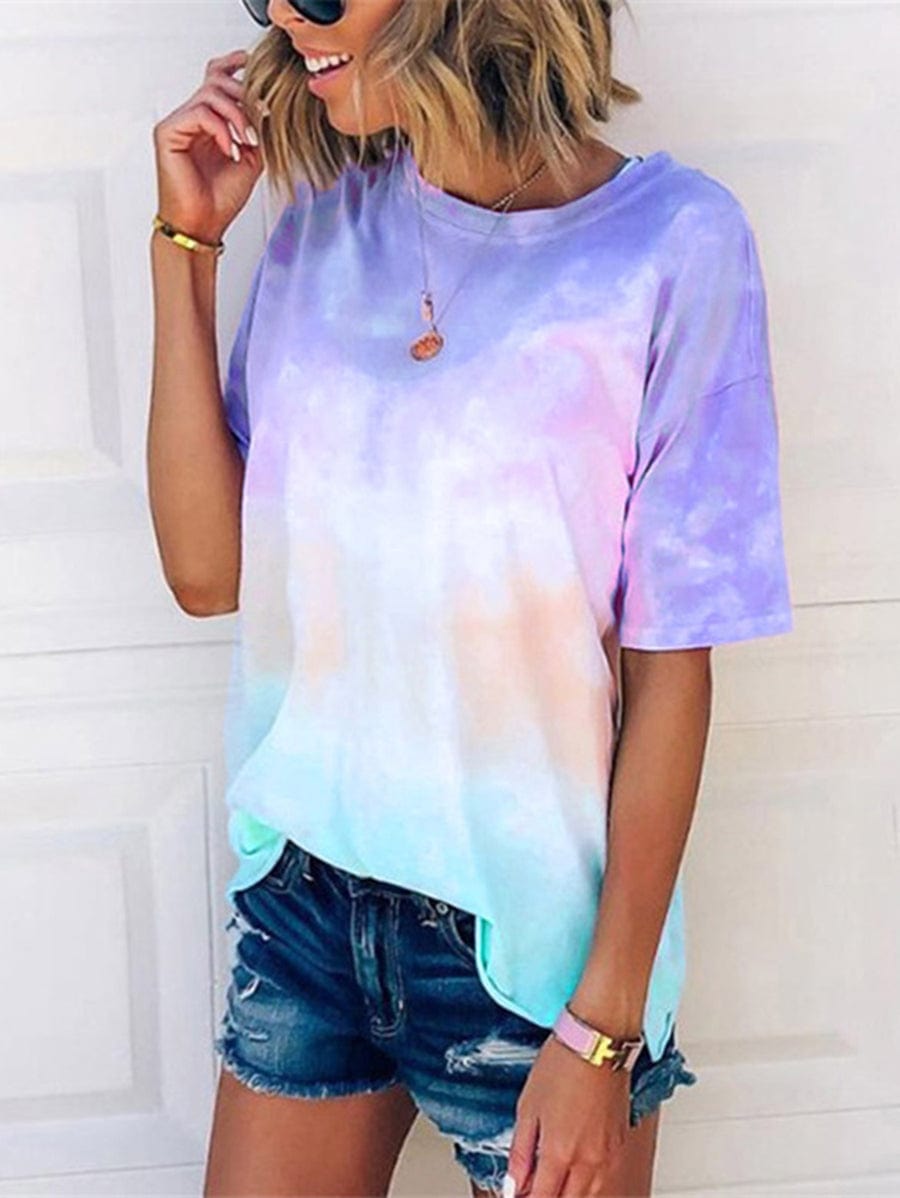 Gradient Tie Dye Classic T-Shirt for Women