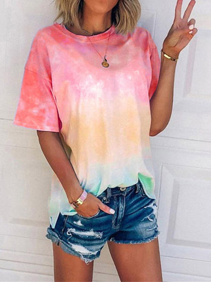 Gradient Tie Dye Classic T-Shirt for Women