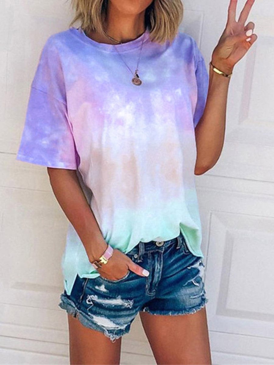 Gradient Tie Dye Classic T-Shirt for Women