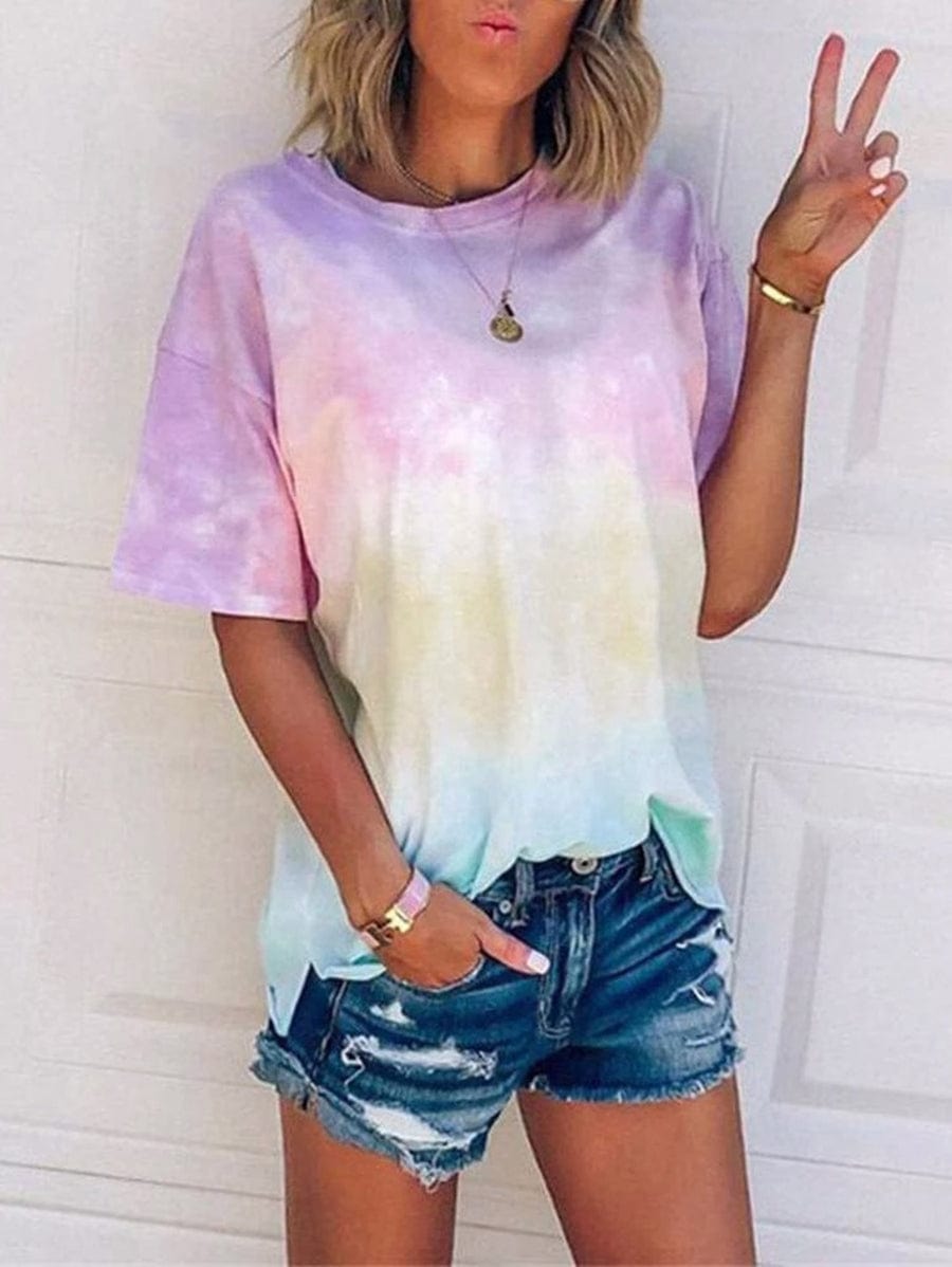 Gradient Tie Dye Classic T-Shirt for Women