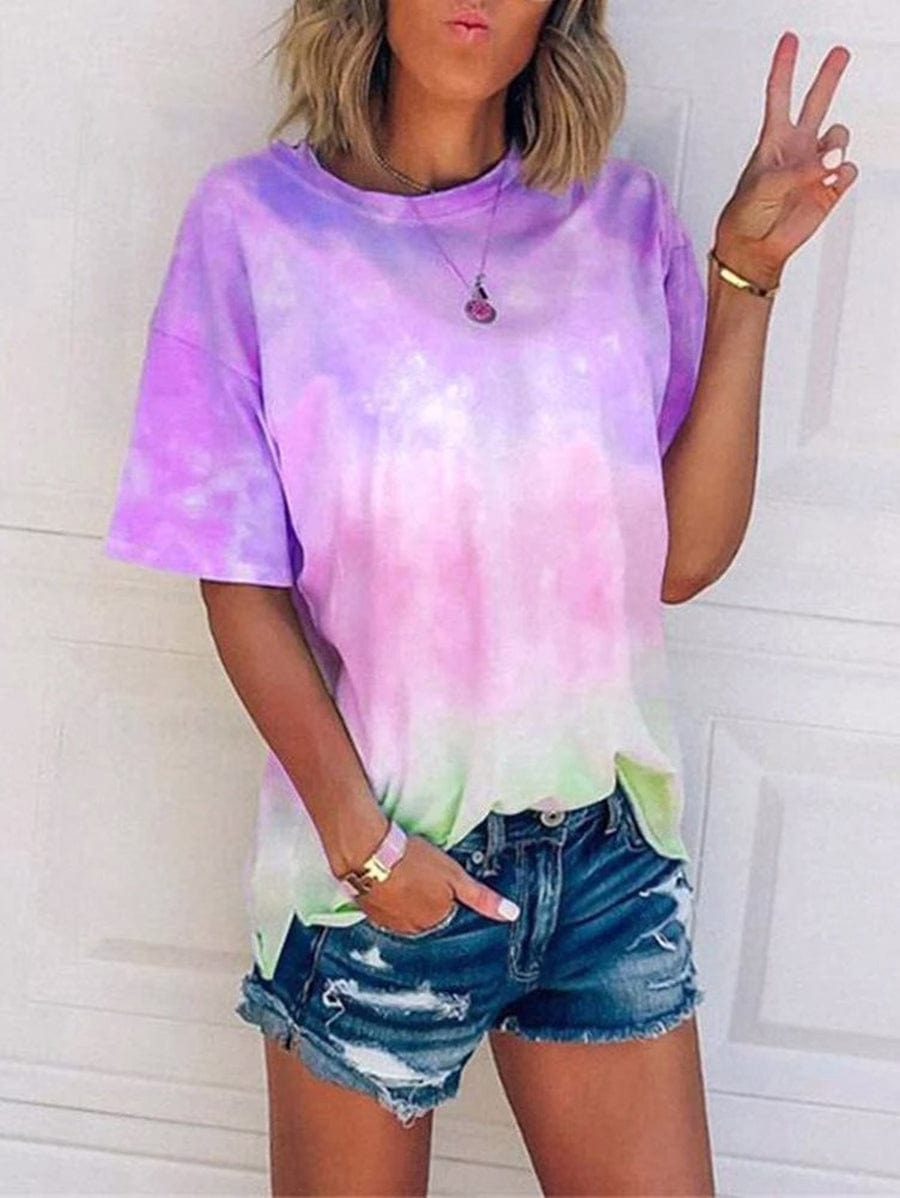 Gradient Tie Dye Classic T-Shirt for Women