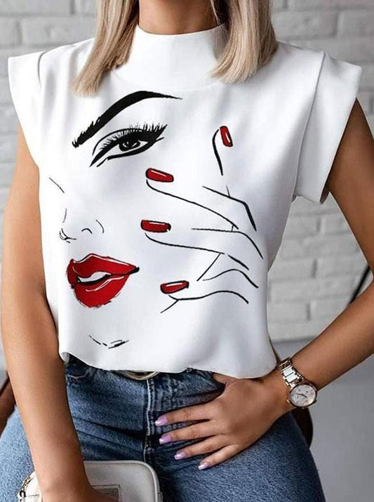 Graphic Print Sweet T-Shirt TSH210315317REDS Red / S