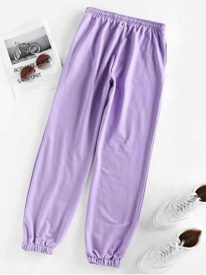 Graphic Rock More Drawstring Sweatpants PAN210308071PURS S / Purple