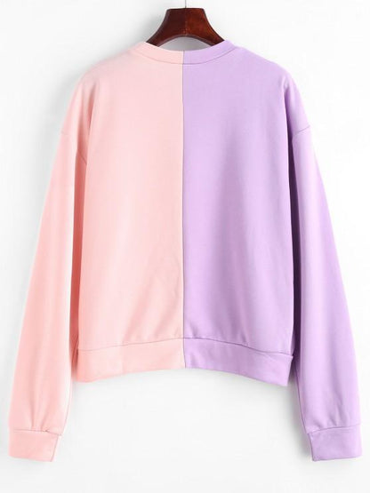 Graphic Two Tone Drop Shoulder Sweatshirt