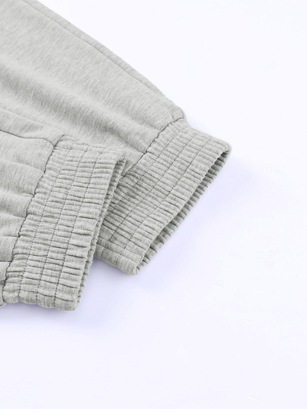 Gray Smocked High Waist Jogger Pants