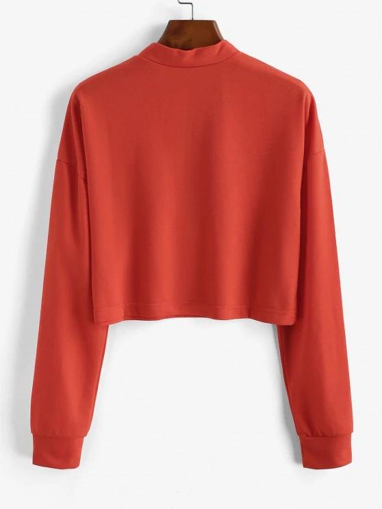 Half Zip Cropped Pullover Sweatshirt