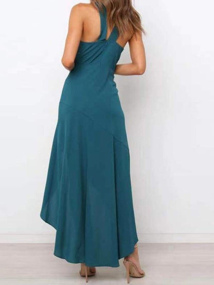 Halter Sleeveless Suspender Maxi Dress