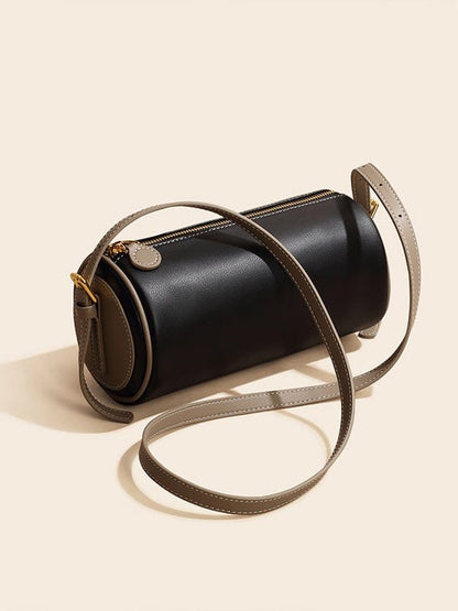 Handbags Stylish Leather Crossbody Mini Duffel Bag for Women Han2203231187BLA Black / One Size