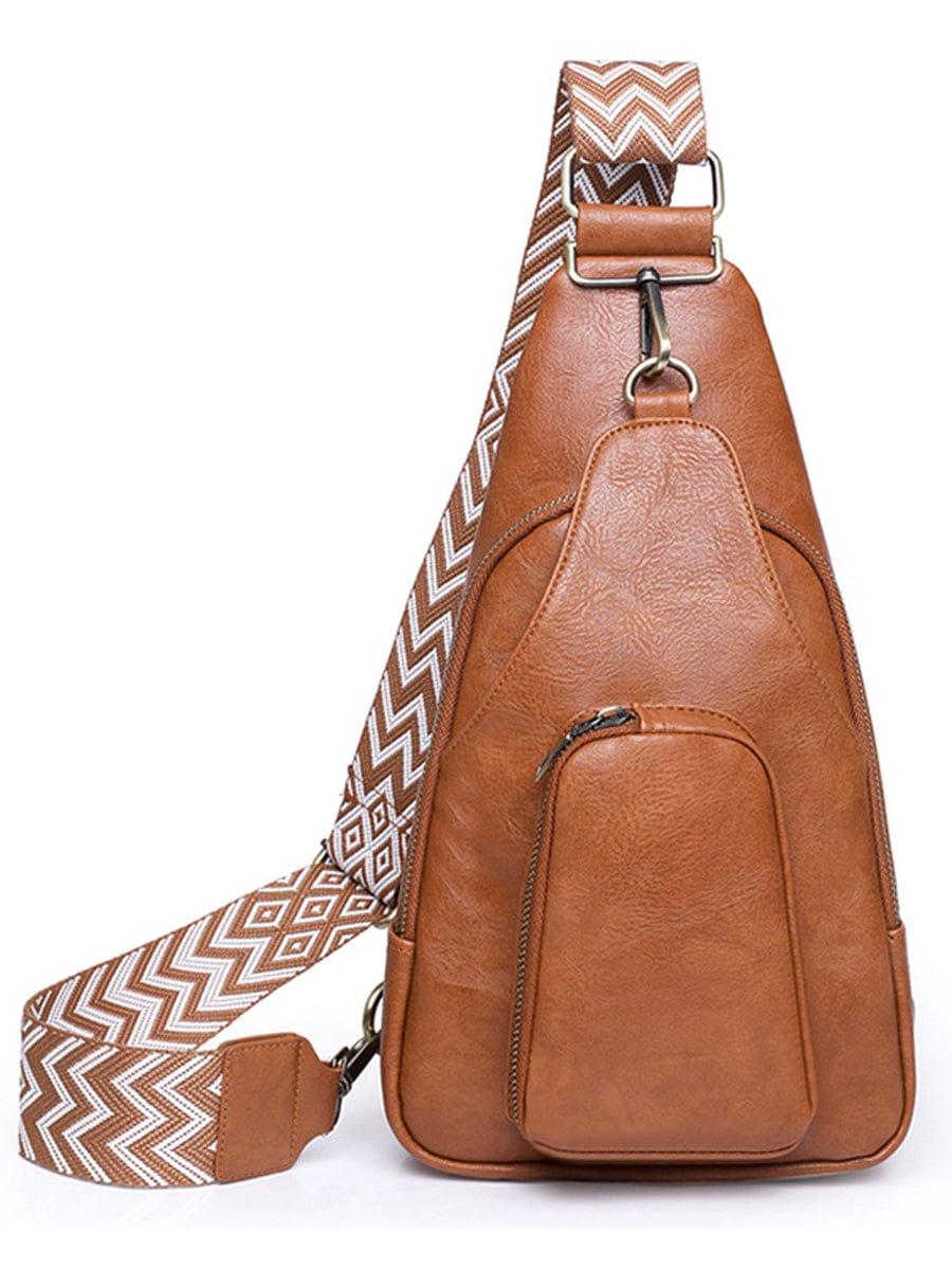 MsDressly Handbags Take A Trip PU Leather Sling Bag Han2307110004BRO