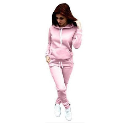 Women's Tracksuit Sweatsuit Winter Lace up Drawstring Solid Color Hoodie claret Pink Fleece Yoga Running Sport Activewear / Athletic / Athleisure