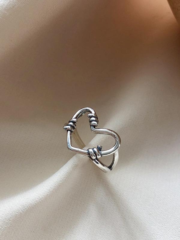 Heart Decor Ring RIN210310140SIL Silver