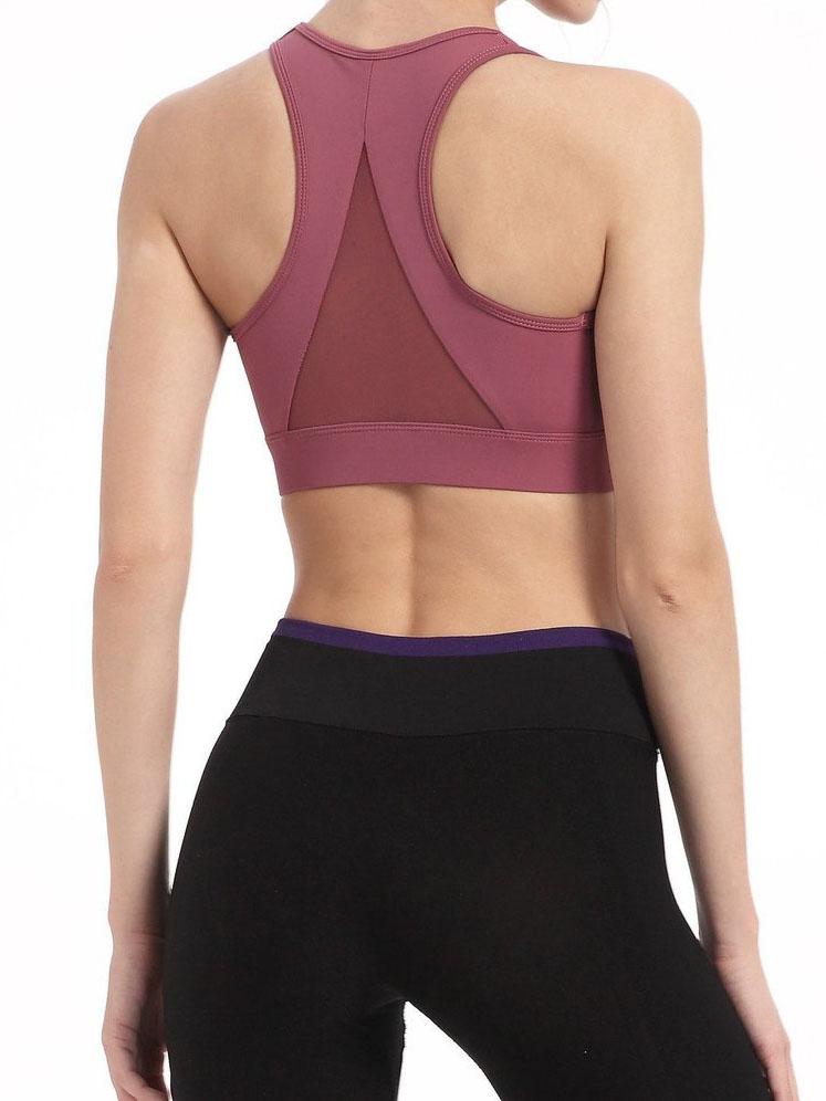 High Impact Workout Sports Full Cup Support Bra Top Vest with Front-Zipper Wirefree