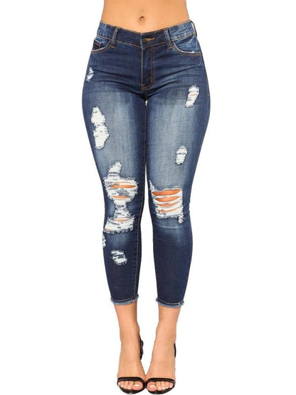 High-Rise Skinny Ripped Jeans for Women