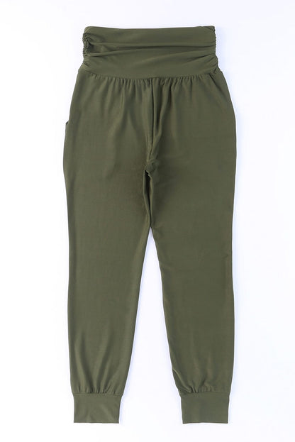 High-Rise Wide Waistband Joggers