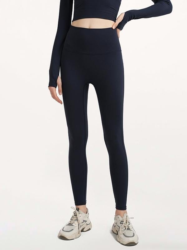 High Waist Breathable Fitness Leggings With Wide Waistband LEG210402290NABLUS Navy Blue / S