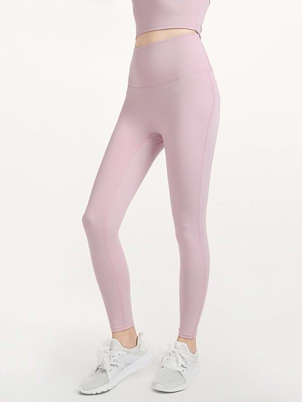 High Waist Breathable Fitness Leggings With Wide Waistband LEG210402290PINS Pink / S