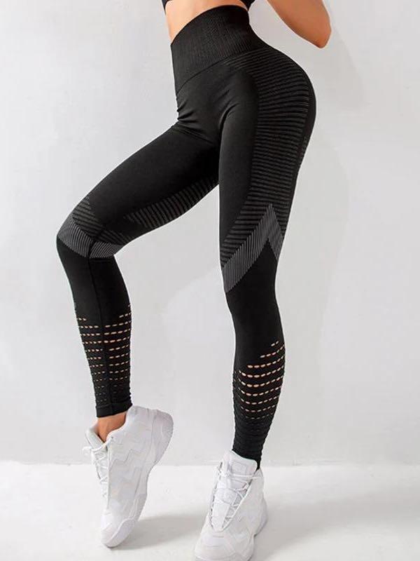 High Waist Hollow Out Butt Lifting Stretch Leggings for Women