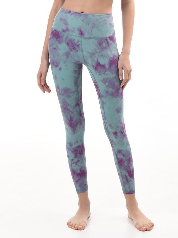 High Waist Printed Yoga Pants Workout Leggings for Women with Hidden Pockets LEG210318283GREXS Green / XS